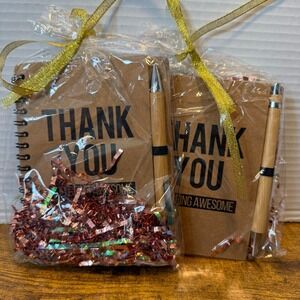 2 Thank You Gift Set‎ Notebook Pen Appreciation Colleague Friend Teacher Wedding